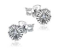 Elegant Flowers with CZ Stone Silver Ear Stud STS-5480